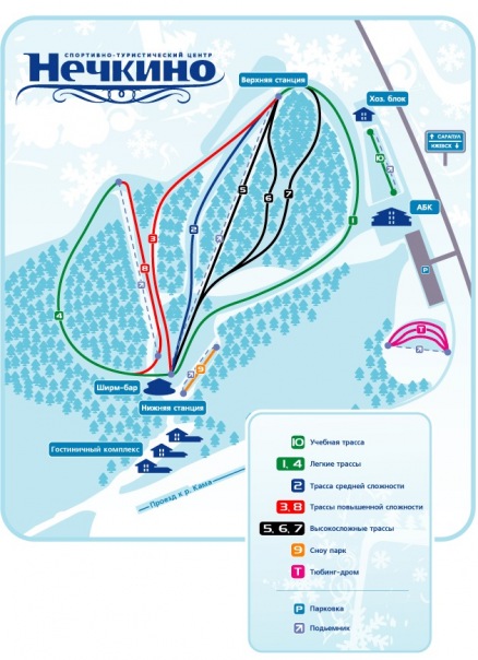Карта склонов Нечкино Карта склонов Нечкино